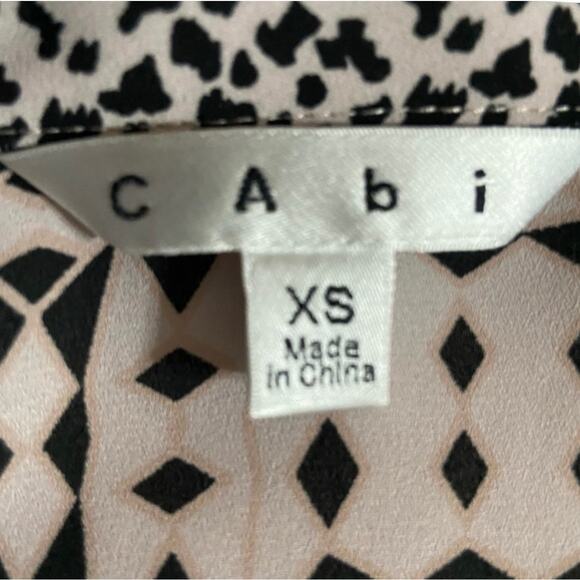 CAbi Colony Club Geometric Print Shirt Dress Blush/Black Size XSmall - Picture 10 of 11
